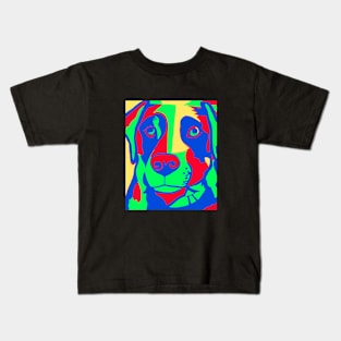 Colorful Abstract Dog Face Kids T-Shirt